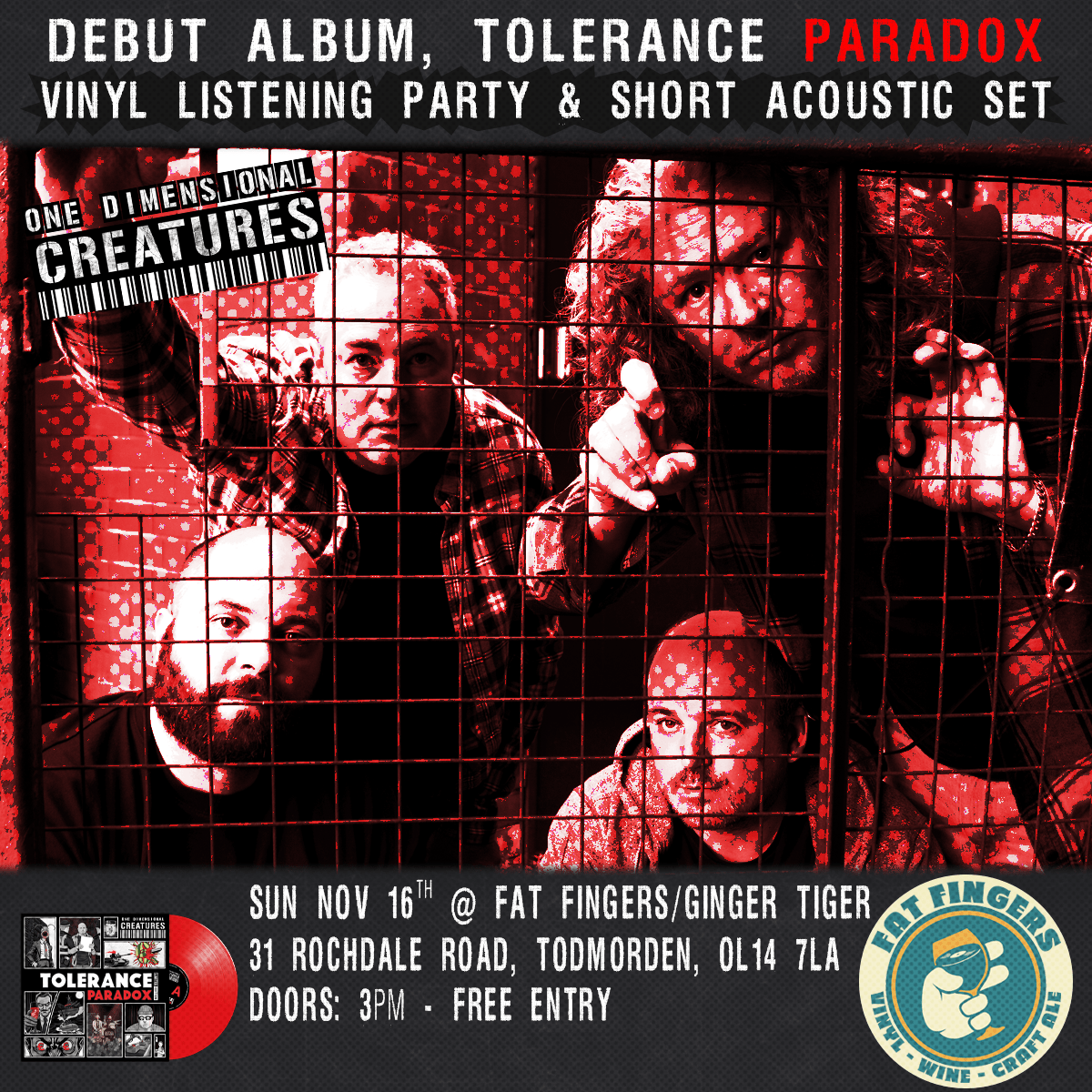 One Dimensional Creatures Tolerance Paradox Debut Album Vinyl Listeing Party